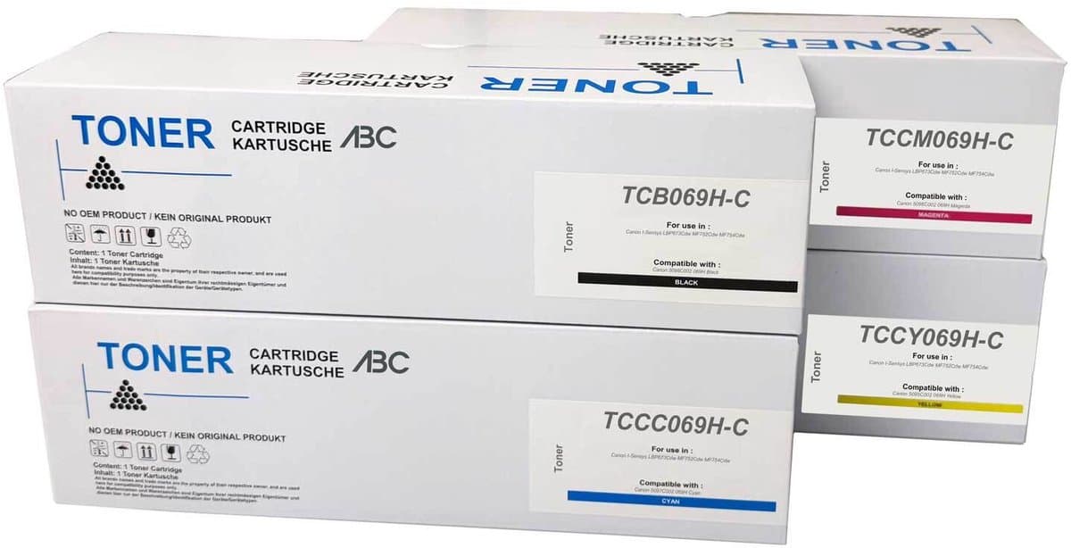 ABC huismerk set 4x Toner (met chip) XXL voor Canon 069H I-Sensys LBP673Cdw MF752Cdw MF754Cdw