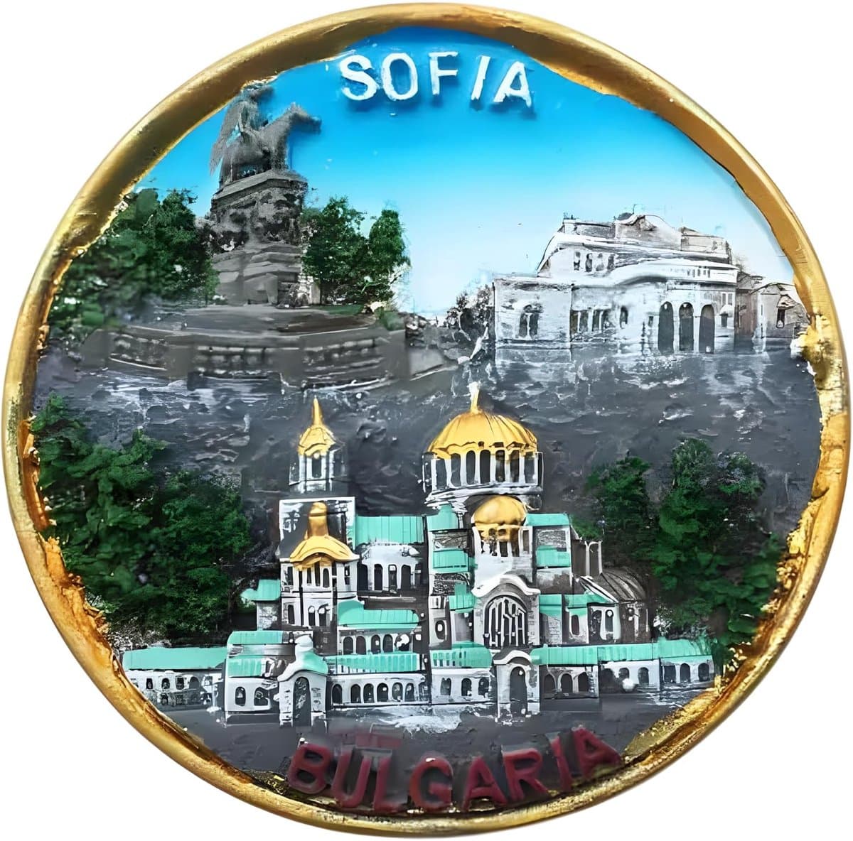 Koelkastmagneet Sofia Bulgarije Kathedraal Aleksandr Newski BGR08 - ShopVlot