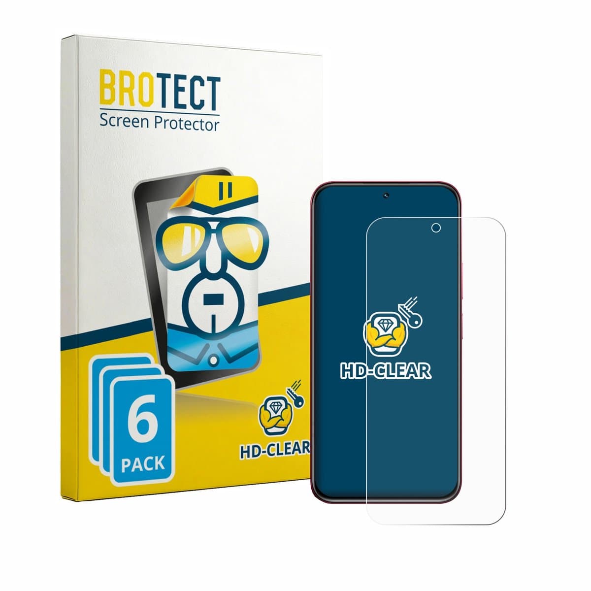 BROTECT - Screenprotector voor realme 15x - Folie Beschermfolie transparant 6 Stuks