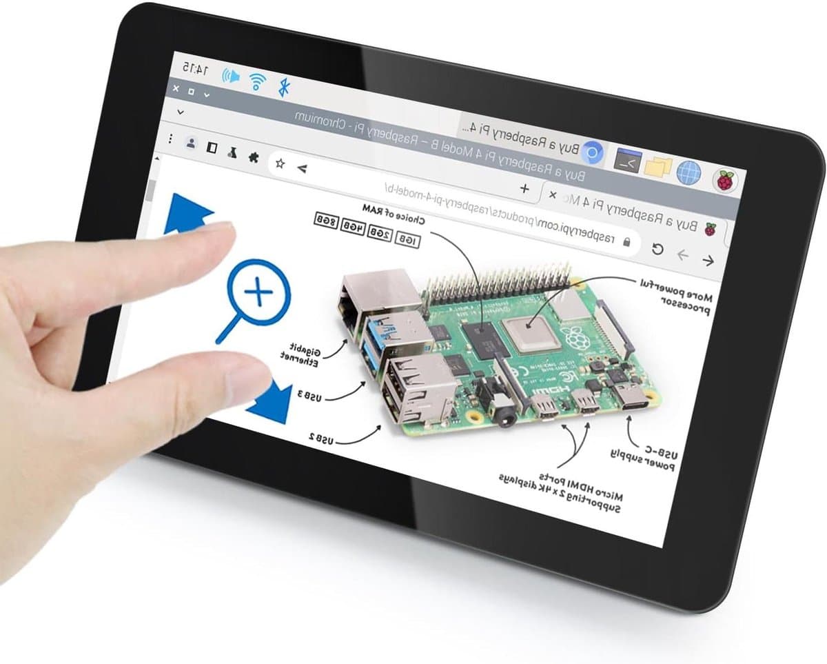 Touchscreen Monitor - IPS Scherm - Projecten Sturen - Driver-Vrij - 7 Inch - Zwart