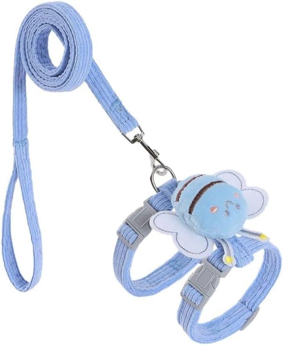 Verstelbare en Lichtgewicht Kattenharnas met 1.2 m Leash en Draagtas, Geschikt voor Kleine Honden, Konijnen en Katten, Nekomtrek 23 cm tot 30 cm, Borstomtrek 32 cm tot 46 cm, Comfortabel en Veilig