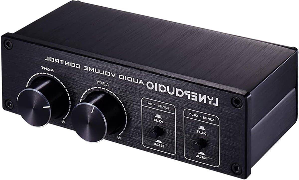 Audio Volume Controller - Passieve Preamp - Stereo Systeem - Volledig Gebalanceerd - 14.5 cm Lengte - Zwart
