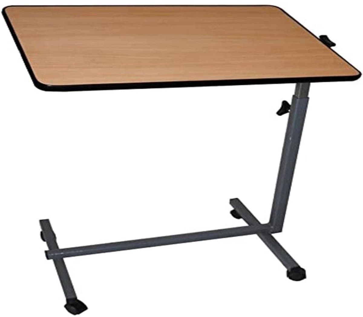 KAD® Bedtafel - Verrijdbare Bijzettafel voor Bank & Bed - Compacte Bedtafel voor Thuiswerken - Bruin - 65cm x 7cm x 67cm
