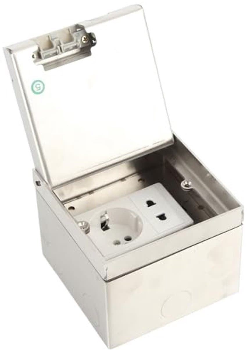 Allecto - inbouwstopcontact - vloerstopcontact - waterdicht - RVS afwerking - smartphone en tablet - ruimtebesparend - geschikt voor binnengebruik ...