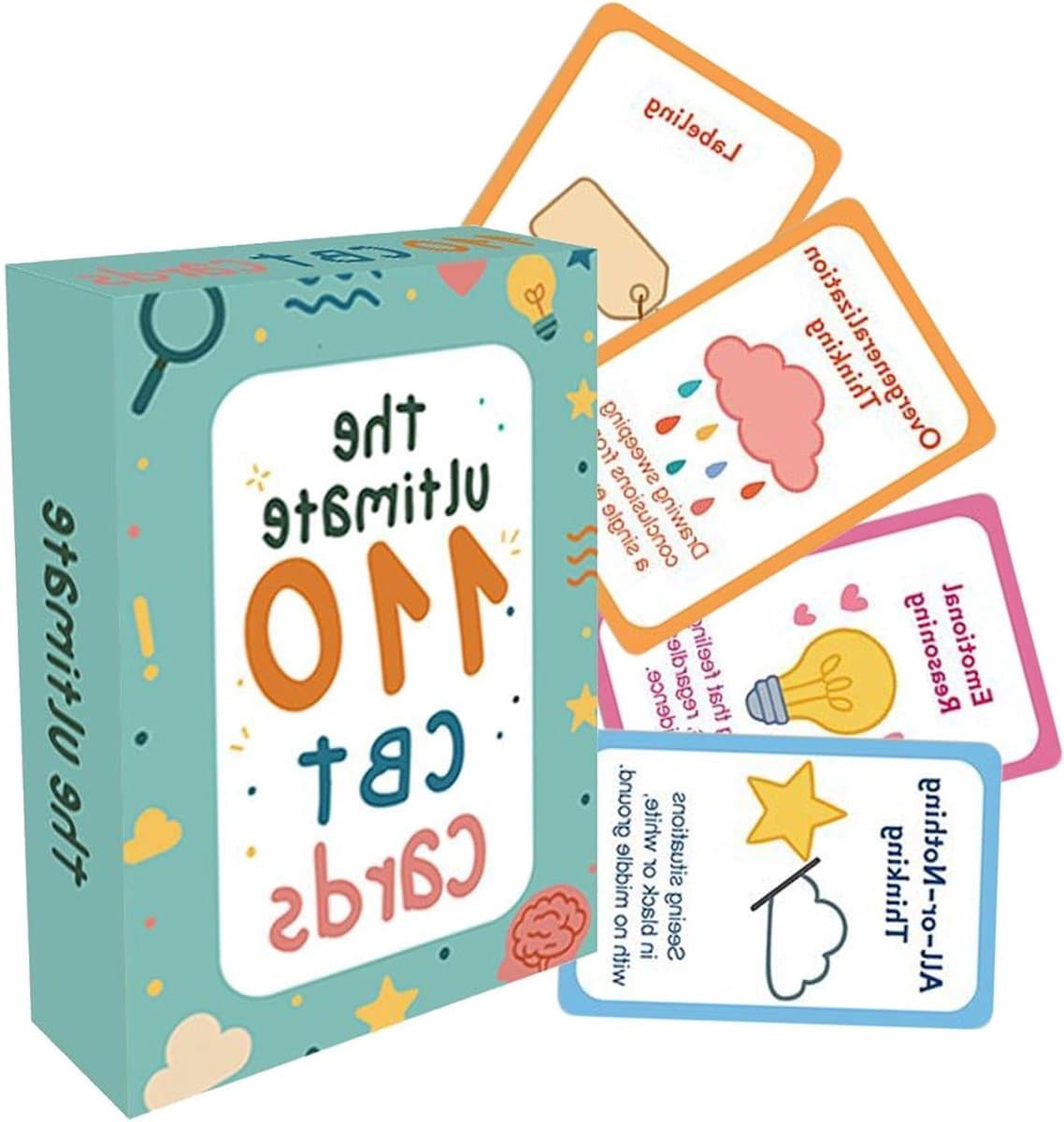Mindfulness kaarten - Emotie kaarten - Persoonlijke groei - Cognitieve gedragskaarten - 110 stuks - Multicolor