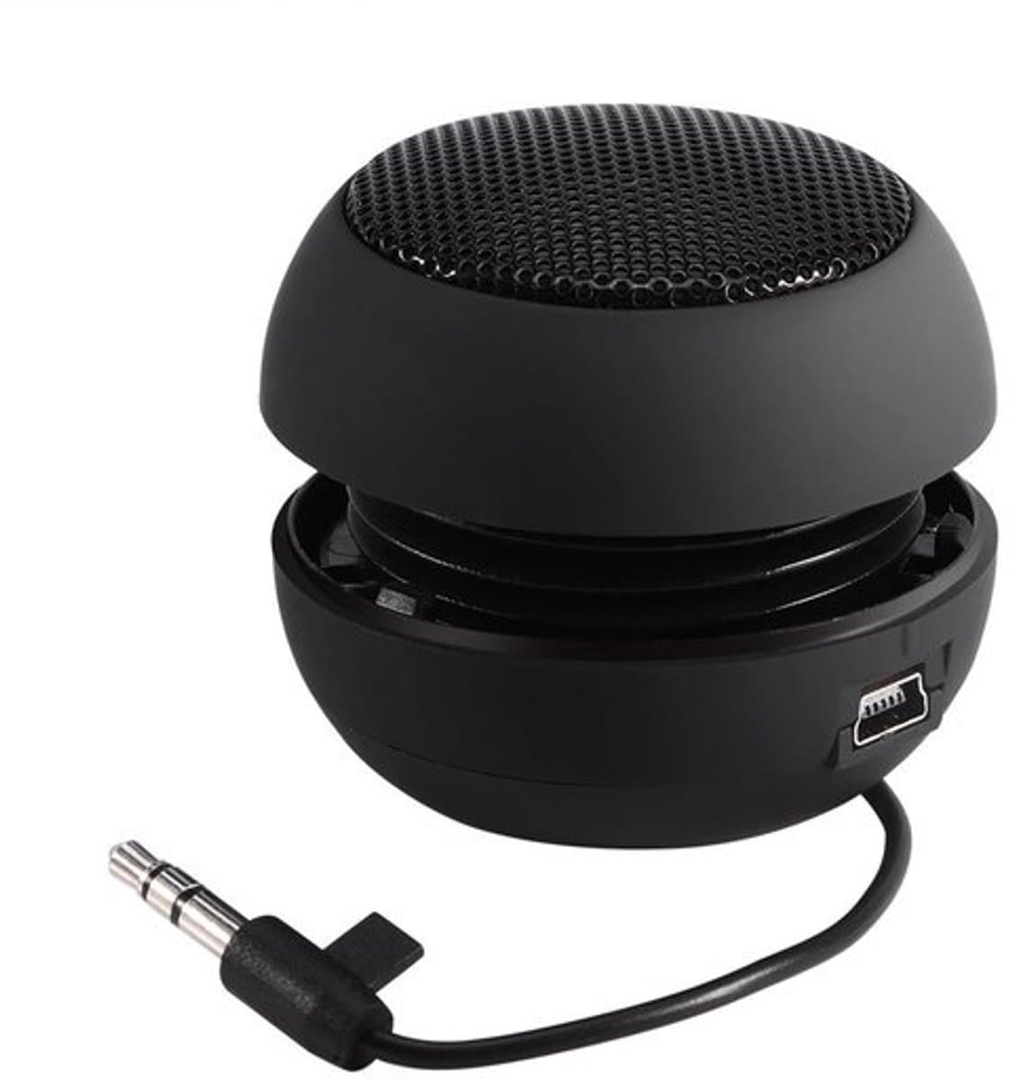 Draagbare 3,5 mm luidspreker, draadloze mini-luidspreker met 3,5 mm AUX-audio-aansluiting, draagbare mini-reisluidspreker van 3,5 mm met ingebouwde batterij voor mobiele telefoon MP3-pc (zwart)