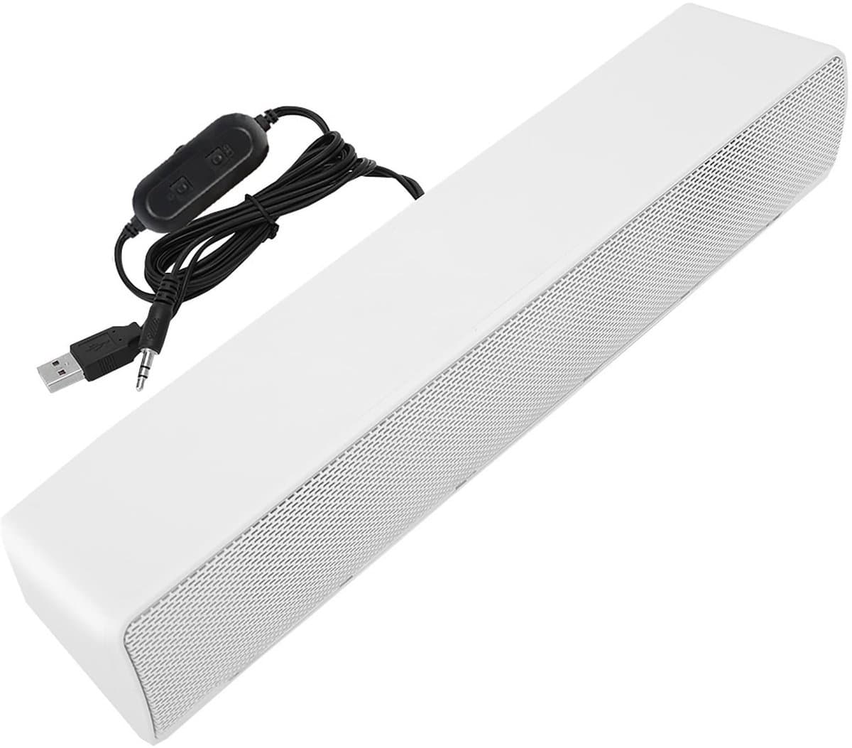 Stereo Luidspreker - Computer Speaker - Muziek Luisteren - Bass Surround Sound - 32 x 7 x 6 cm - Wit