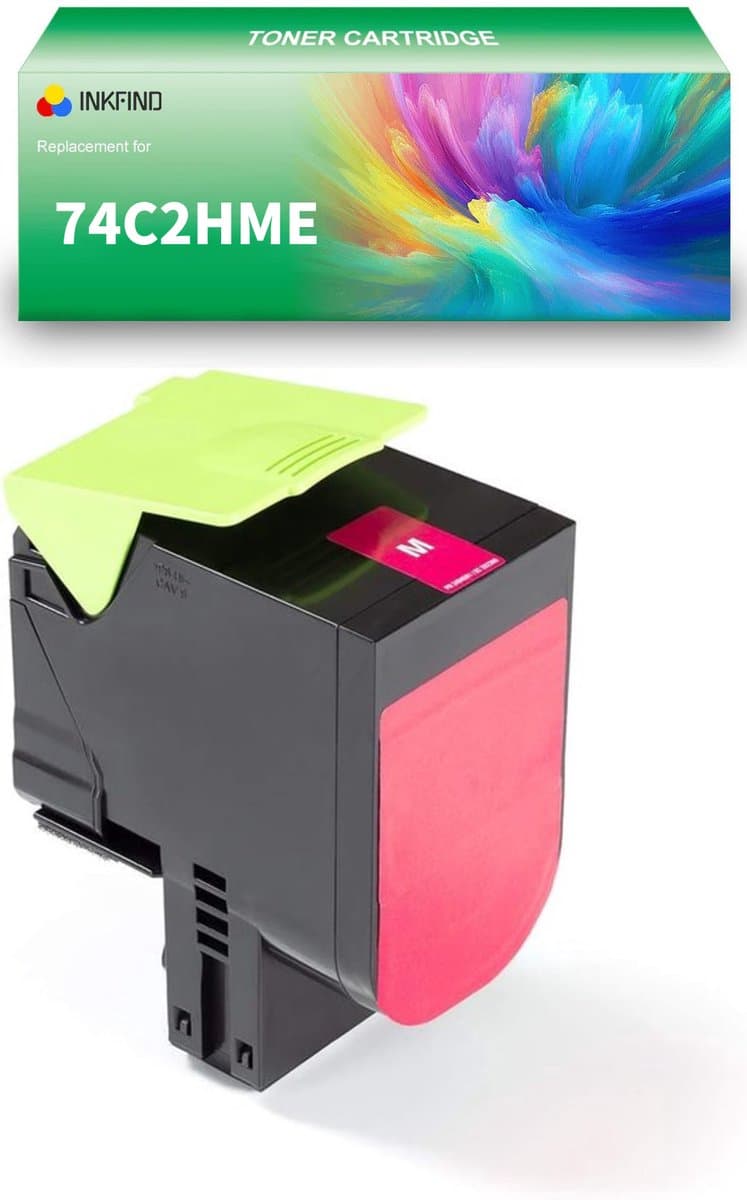 INKFIND 74C2HME Magenta tonercartridge compatibel met Lexmark 74C2HME Magenta geschikt voor Lexmark CS720de/Lexmark CS720dte/CS725dte/CS725de/CX725de/CX725dhe - 1-pack Magenta
