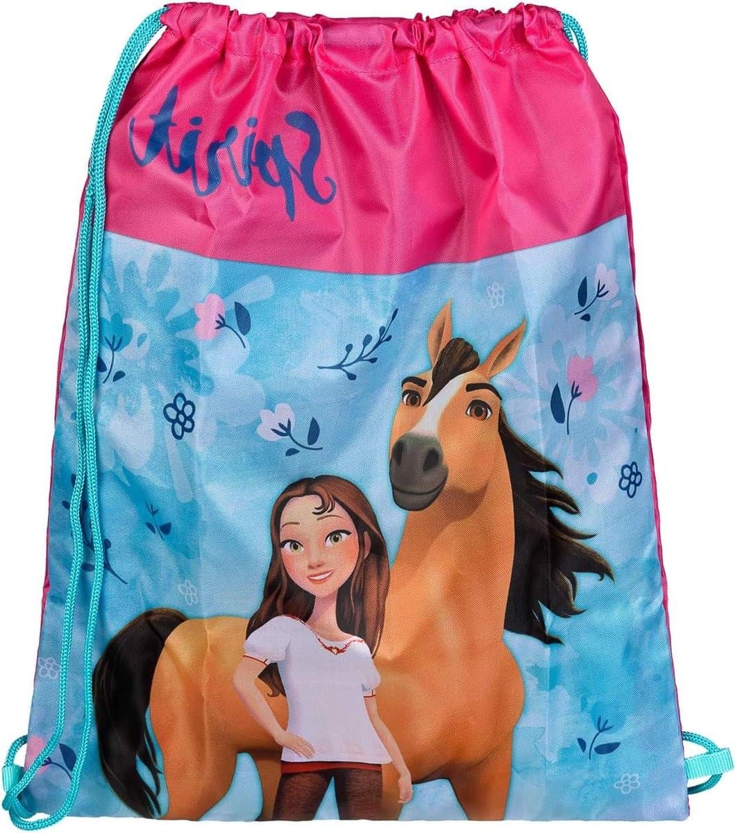 Schoentas Spirit - Gymtas Trekkoord - Sportspullen Vervoeren - Veiligheidssluiting - 40 cm - Blauw