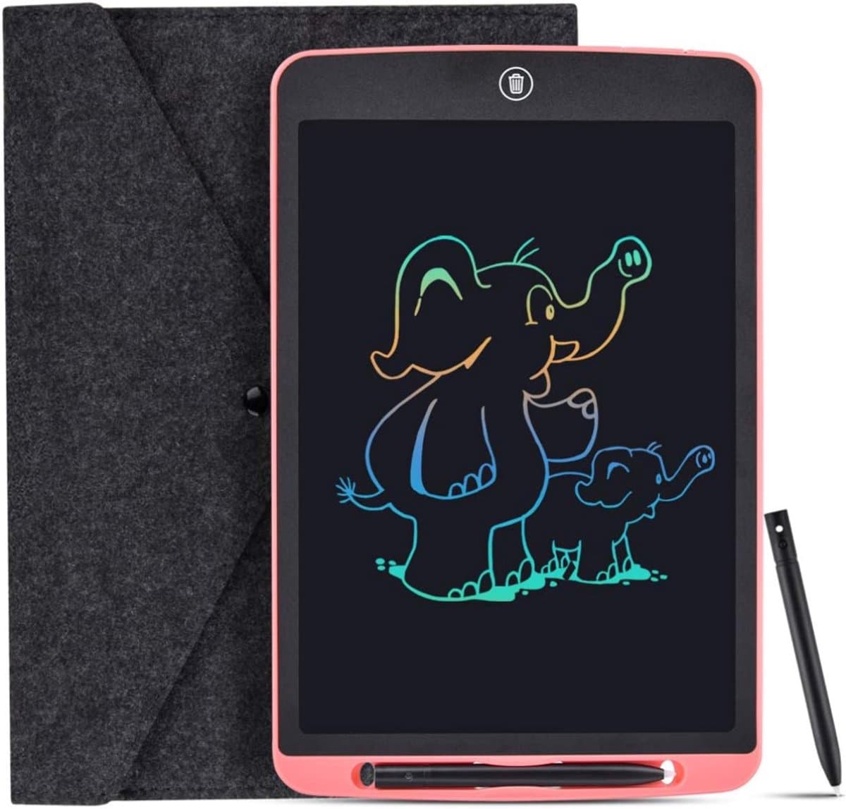 YOR® Digitaal Notitieblok - 12 Inch - Grafische Tablet Met Tekenpen - Herbruikbare Notitieblok – Ewriter - Paper Tablet – Digitaal Tekenblok – Kladblok – Kantoorbenodigdheden - Roze - ‎3cm x 31cm x 1cm
