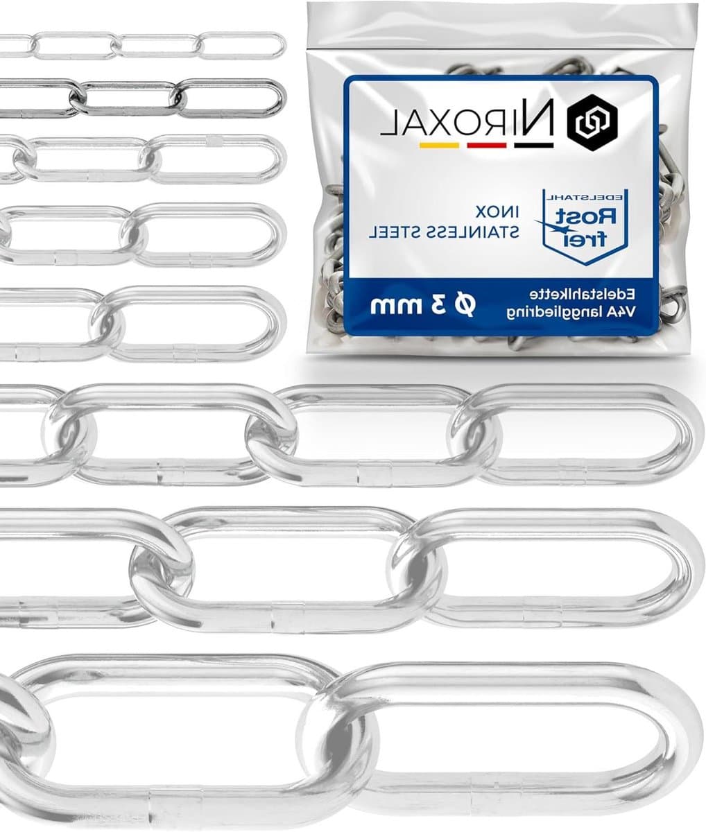 Roestvrijstalen Ketting - Schakelketting Metaal - Algemeen Bevestigen - Zeewaterbestendig V4A - 2x 3 Meter - Zilverkleurig