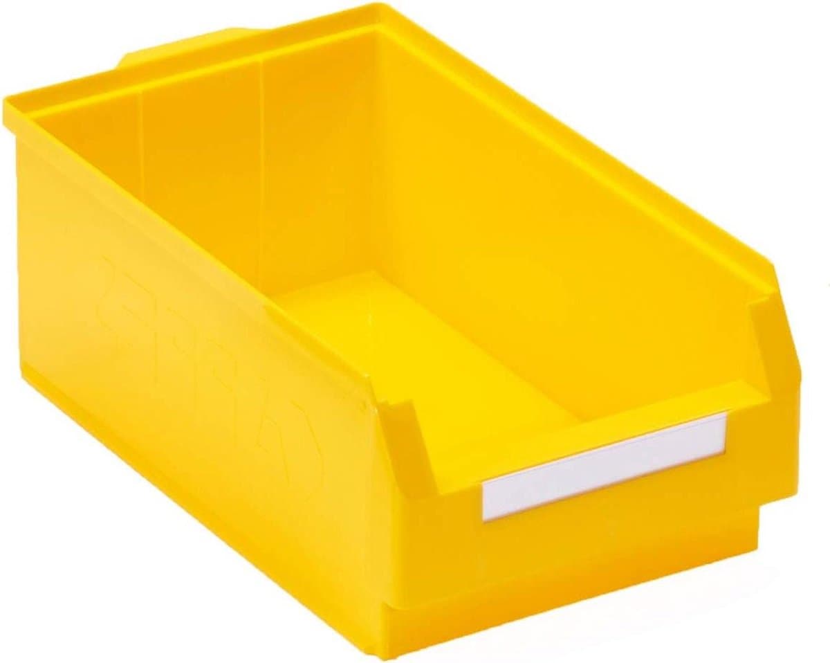 Magazijnbak - Opbergbak - Onderdelen Sorteren - Slagvast polyethyleen - L500xB300xH200mm - Geel