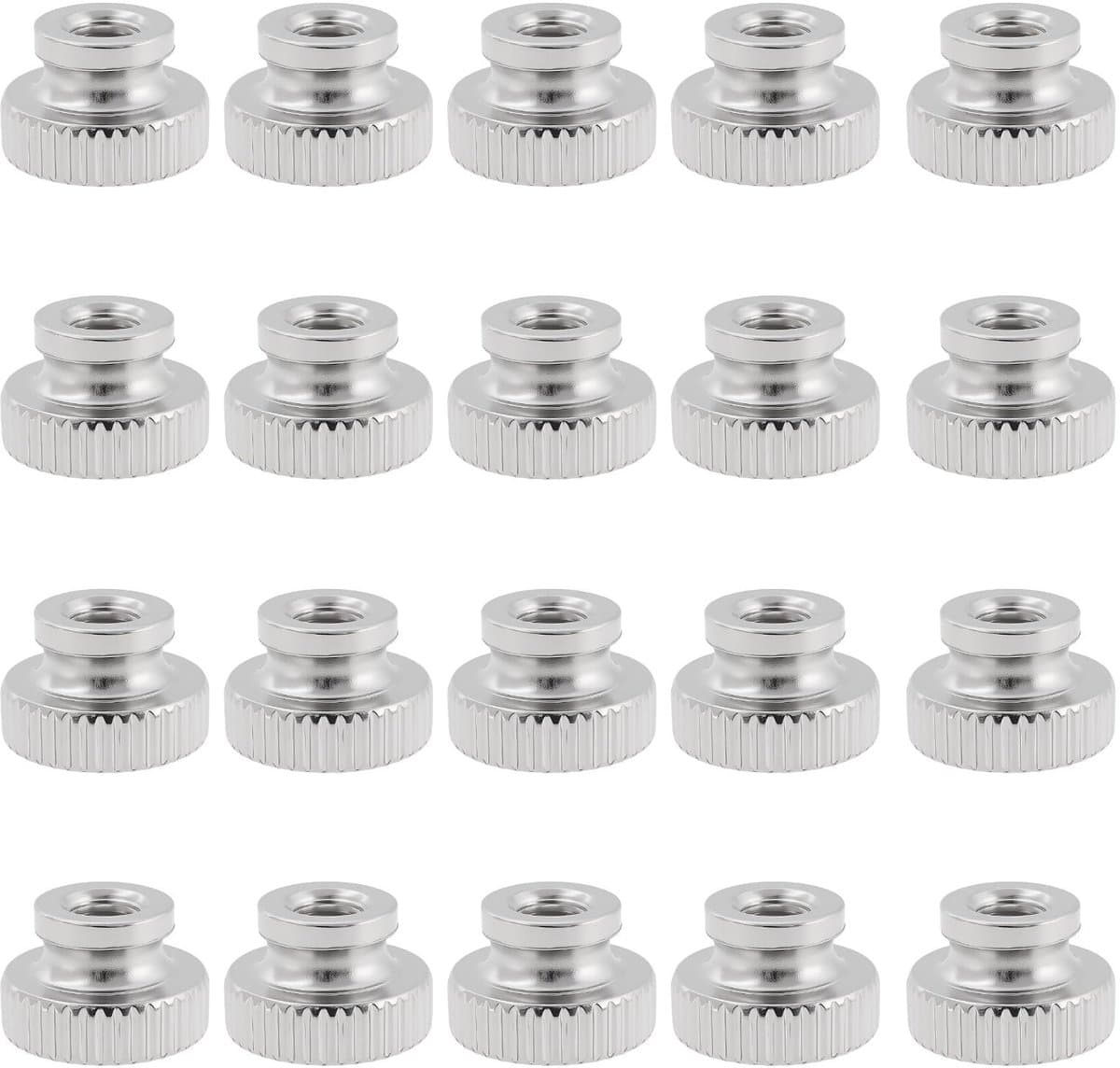 Dailygoods- Knurled Thumb Nuts M4 - 80 Stuks - Hoogwaardige Koolstofstaal - Nickel Geplateerd - Antislip - Voor 3D Printers - Corrosiebestendig - Moeren