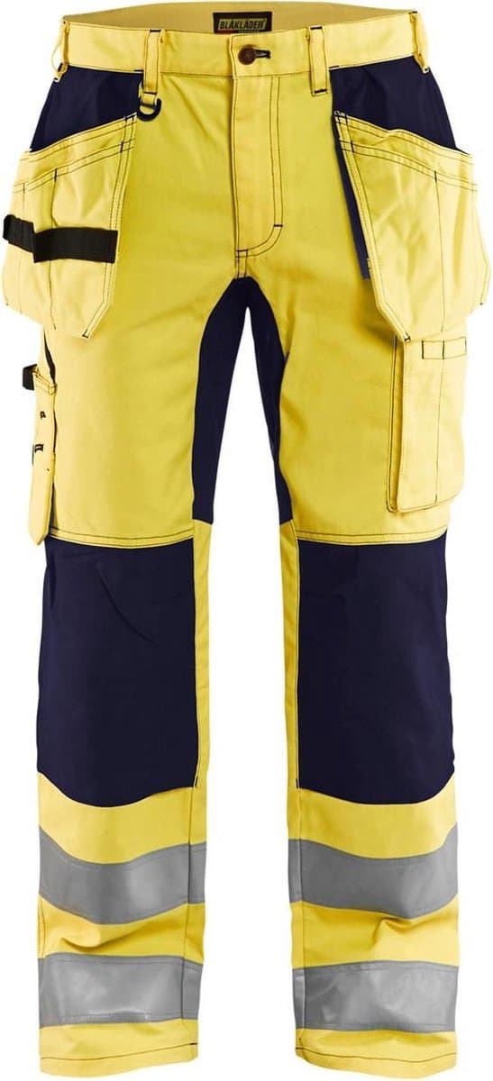 Blaklader Werkbroek met stretch High Vis 1552-1811 - High Vis Geel/Marineblauw - D104