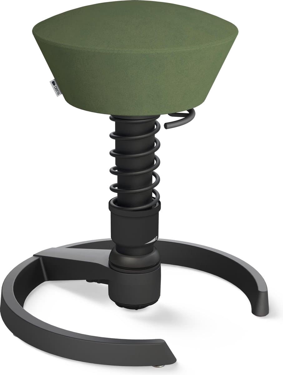 Aeris Swopper Comfort - Ergonomische bureaustoel - gliders - groene zitting - zwart frame - zwarte veer  - microvezel