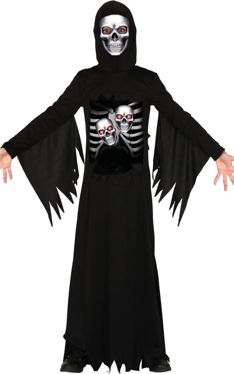 Horror verkleed kostuum magere Hein - Kinderen - Halloween Carnavalskostuum 140/152