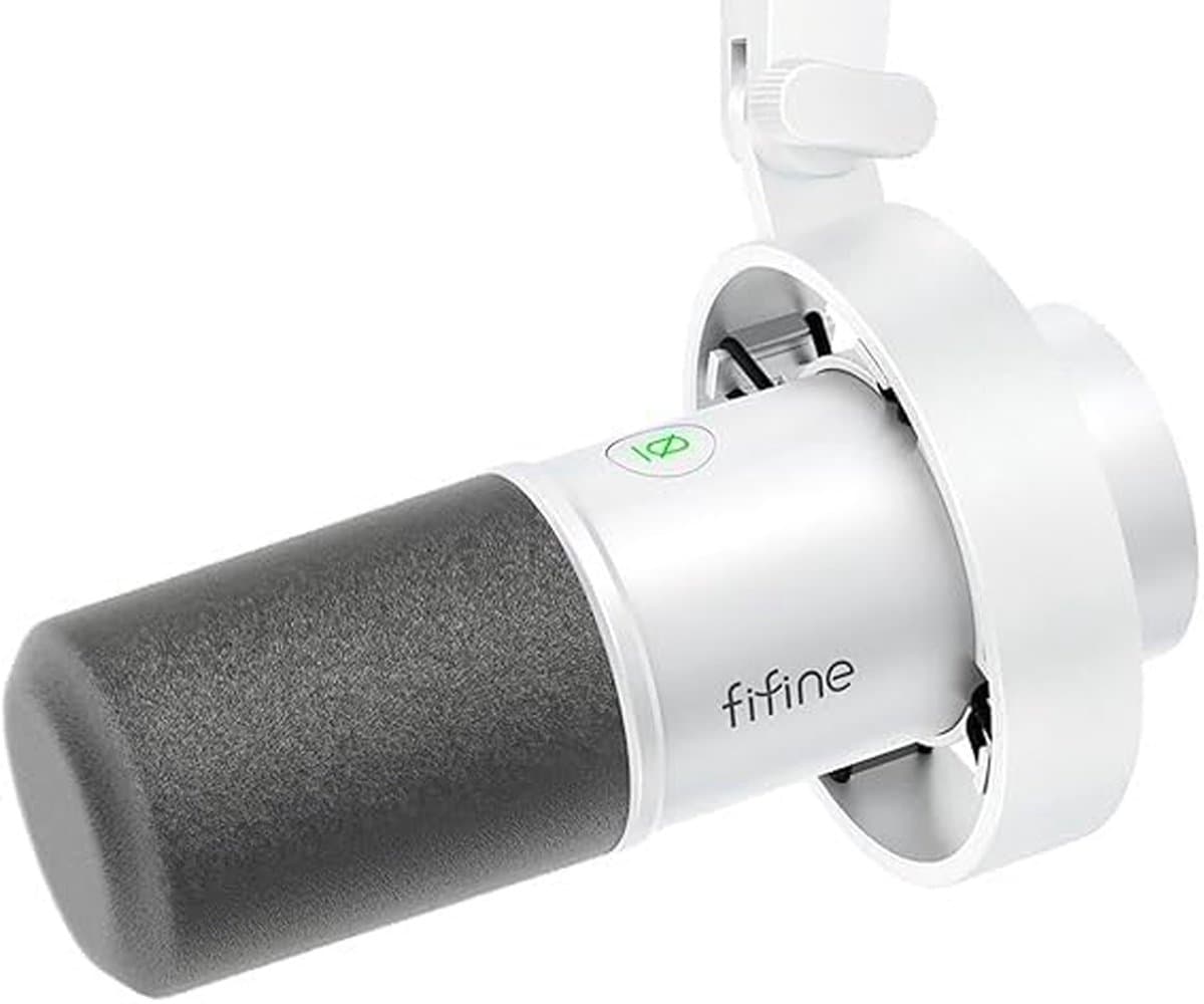 FIFINE - K688W - USB / XLR - Dynamische Microfoon - Streaming - Podcasting - Gaming - Geschikt voor PS4 / PS5 / PC - Wit