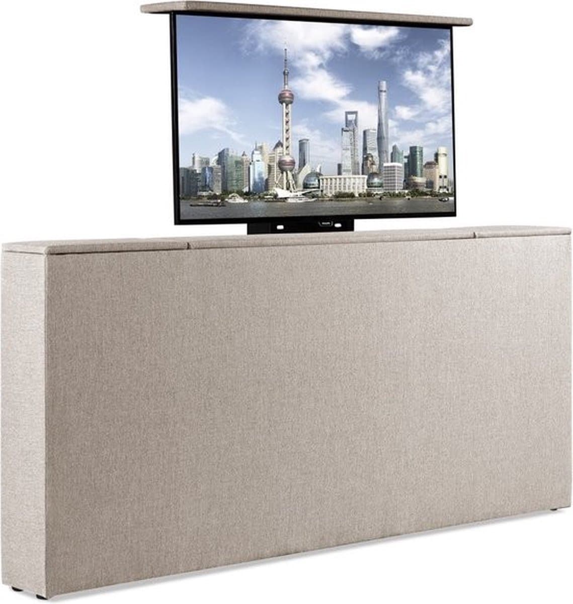 Bedonderdeel - Sweet Sleep TV-Lift meubel Voetbord - Max. 43 inch TV - 110 breed x85x21 - Beige