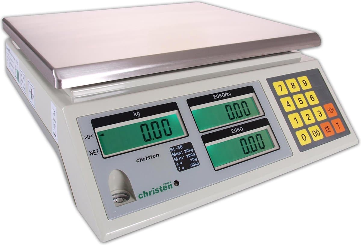 Rekenweegschaal - CS EL-06 rekenweegschaal 6KG - Geschikt voor handelsdoeleinden - Christen Swiss weegschalen