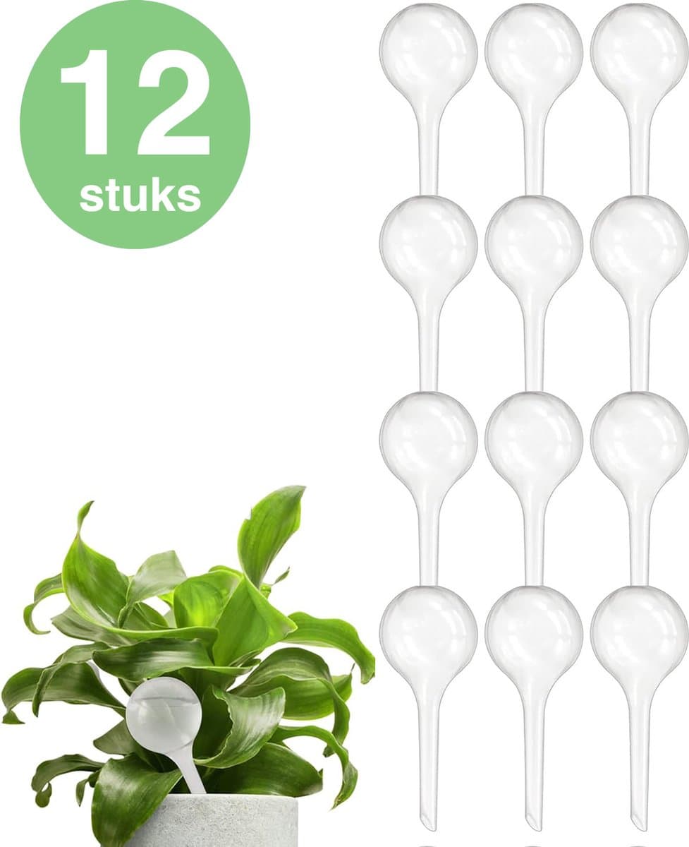 ForDig Waterdruppelaar (12 stuks) - Druppelsysteem voor Kamerplanten 28 CM / Ø 9 CM - Waterbol - Waterafgiftesysteem