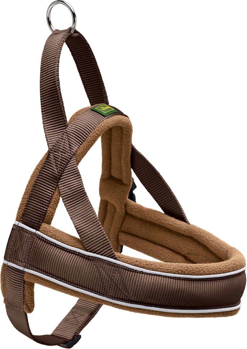 Hunter Harnas Norweger Racing Nylon - Hondentuigje - Bruin/Cognac- L - 62-75 x 2,5 x 2,5 cm