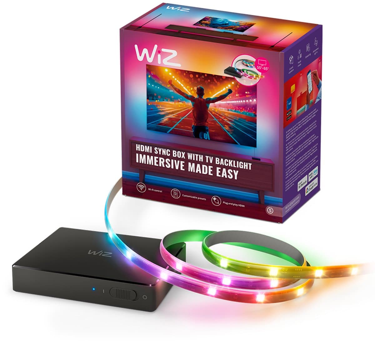 WiZ HDMI Sync Box + Lightstrip voor 55-65 Inch TV's