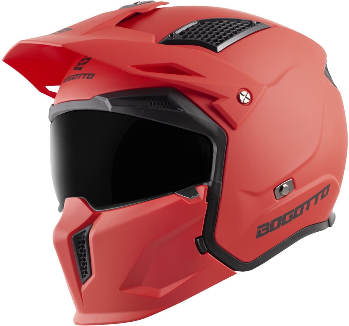 Bogotto Radic 22.06 Mat Rood Motorhelm - Helm