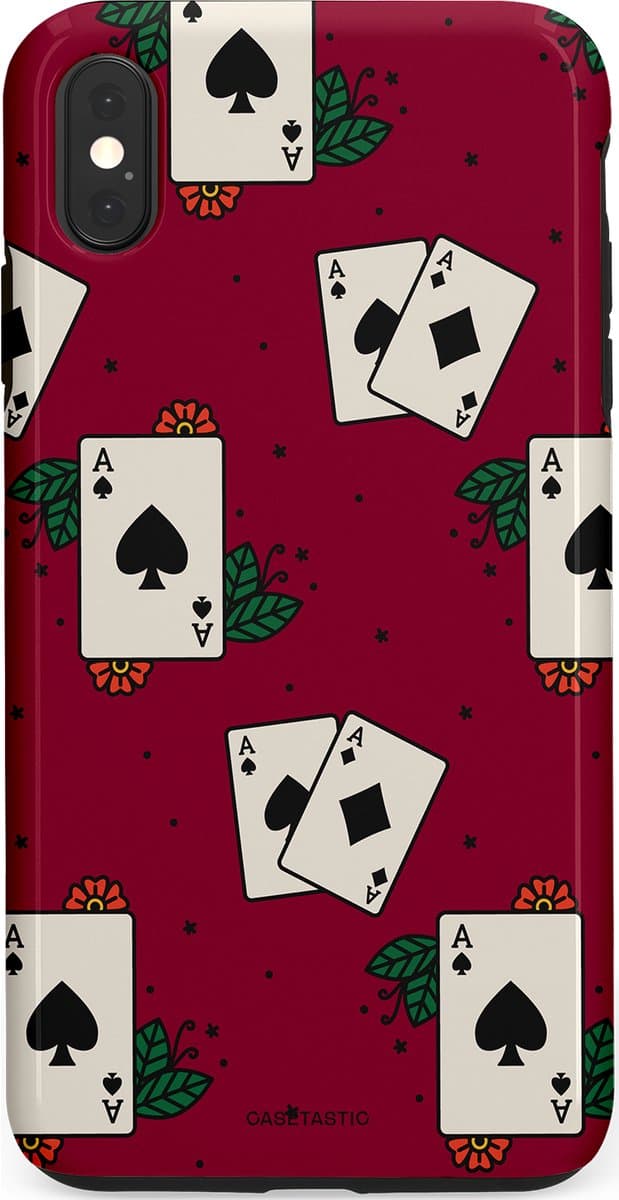 Casetastic Hoesje Geschikt voor Apple iPhone Xs Max - Stijlvolle Beschermende Duo-layer Case - Casino Aas