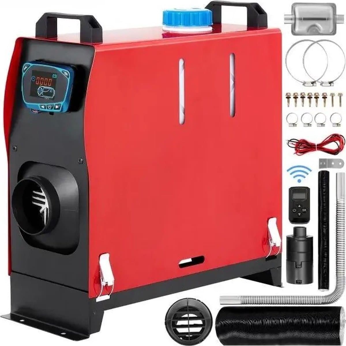 Diesel Verwarmer 12V Diesel-luchtverwarmer Uitlaat 8KW Diesel-luchtverwarmer met afstandsbediening & LCD-thermostaatmonitor voor autotrucks