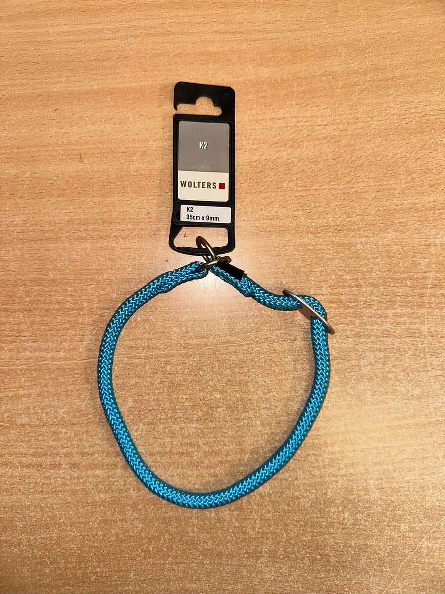 Wolters K2 slip halsband nylon 35cm x 9mm neon blauw