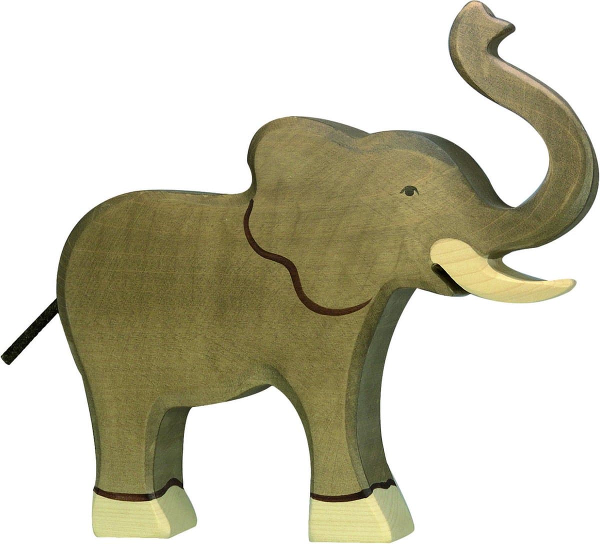 HOLZTIGER Wildernis - Olifant Slurf Omhoog - 18X3X16Cm - Houten Figuur - Handgemaakt