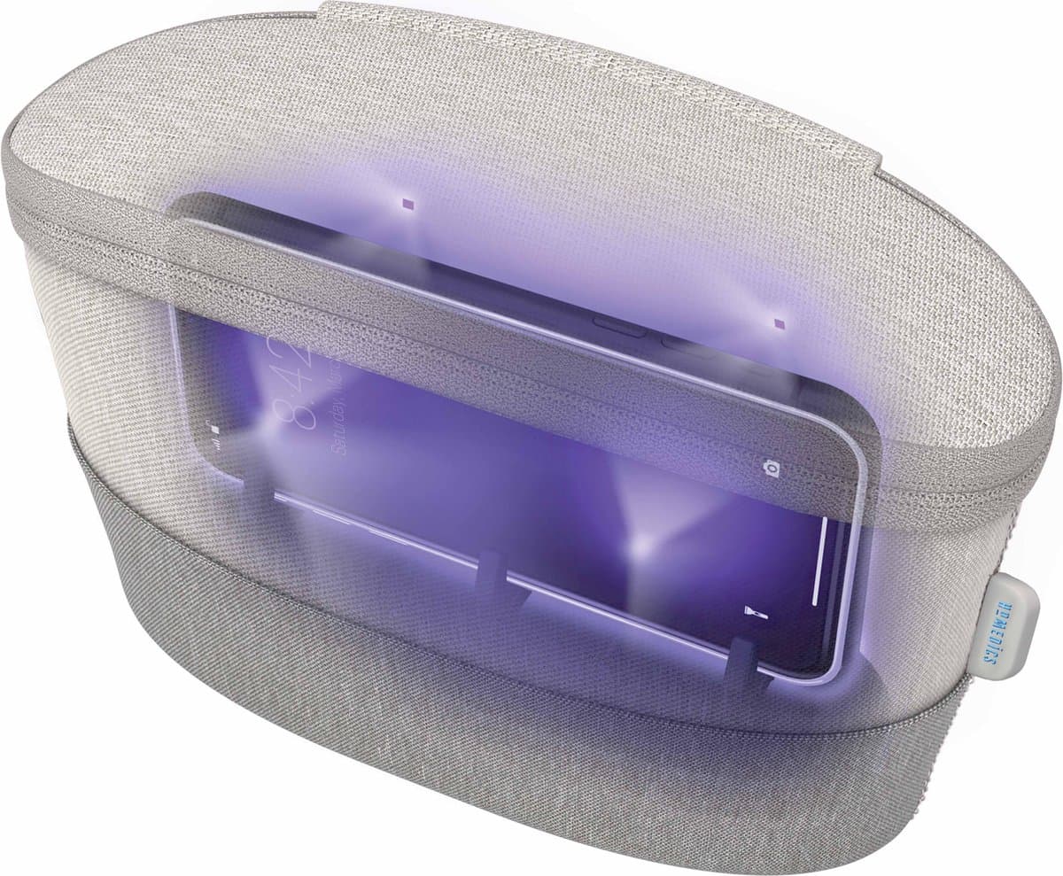 HoMedics draagbare UV ontsmetter voor smartphone - UV licht - grijs