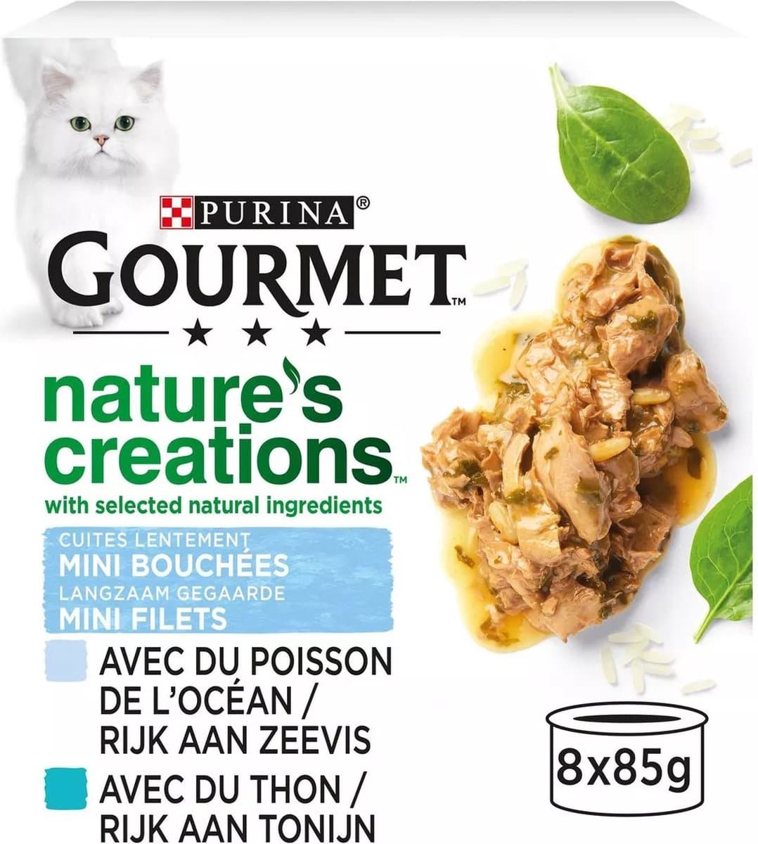 2x - Gourmet - Nature's Creations - Langzaam Gegaarde Mini Filets met vis - 2 verpakkingen van 8x85g