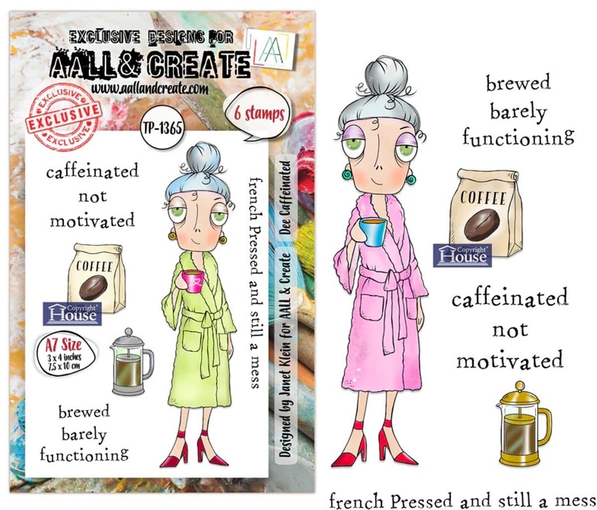 Aall & Create clearstamps A7 - Dee caffeinated