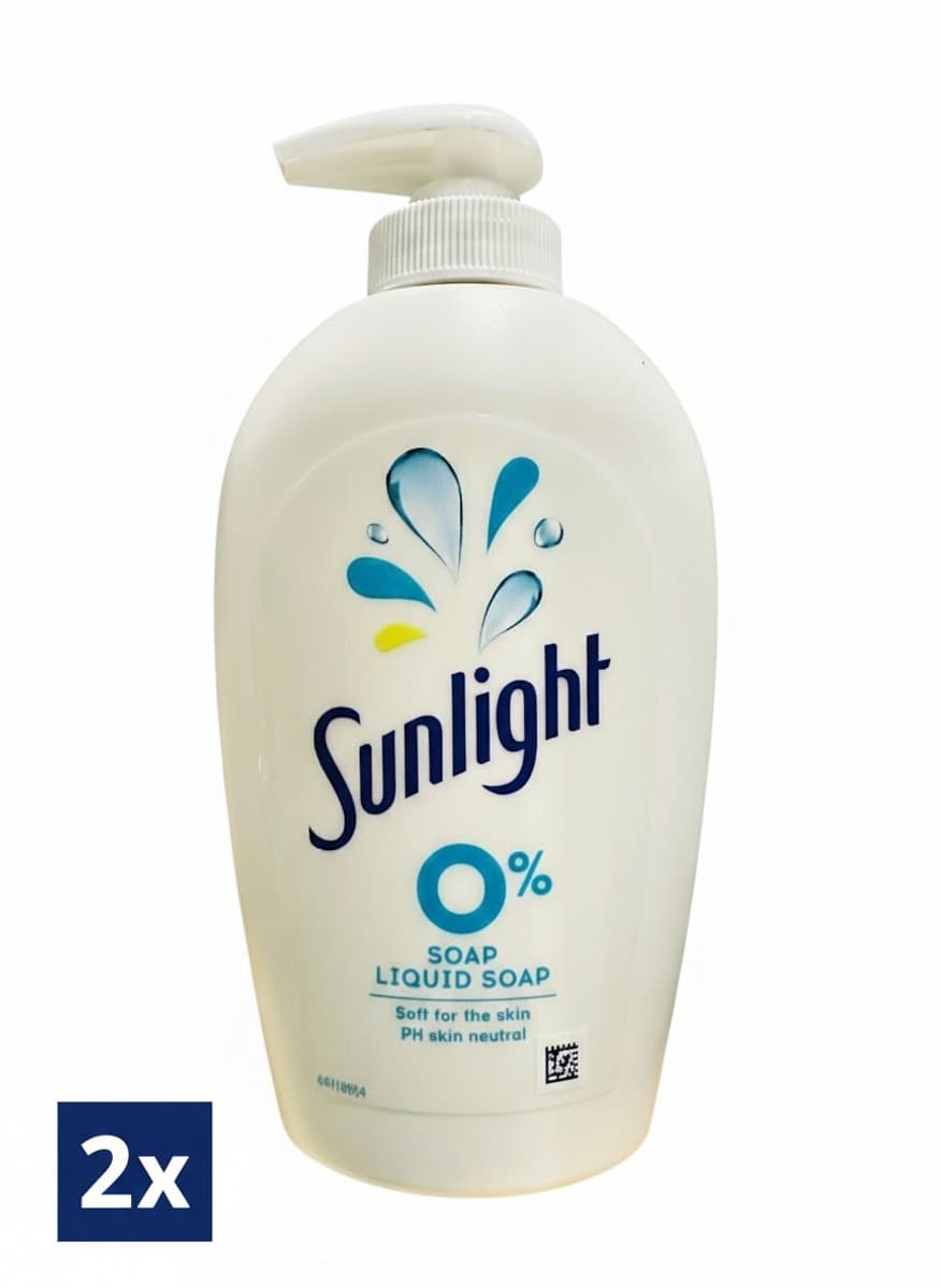 2 x Sunlight 0% Zeep 250 ml – Savon voor Gevoelige Huid – pH Huidneutraal – Zonder Kleurstoffen