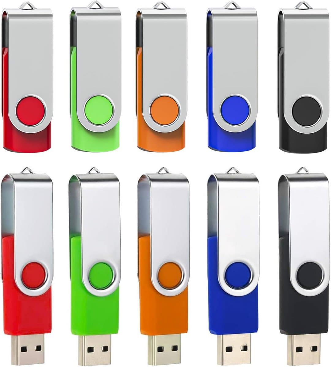 Set van 10 USB-sticks 2GB USB 2.0 Kleurrijk Geheugensticks voor PC en Laptop