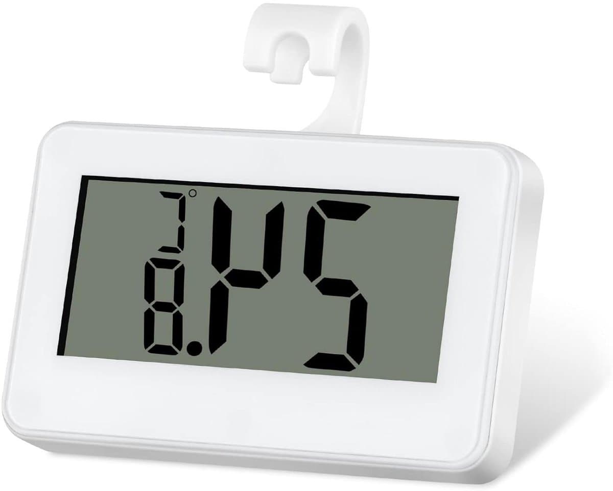 Digitale koelkastthermometer met opnamefunctie, waterdicht en eenvoudig af te lezen met LCD-display.