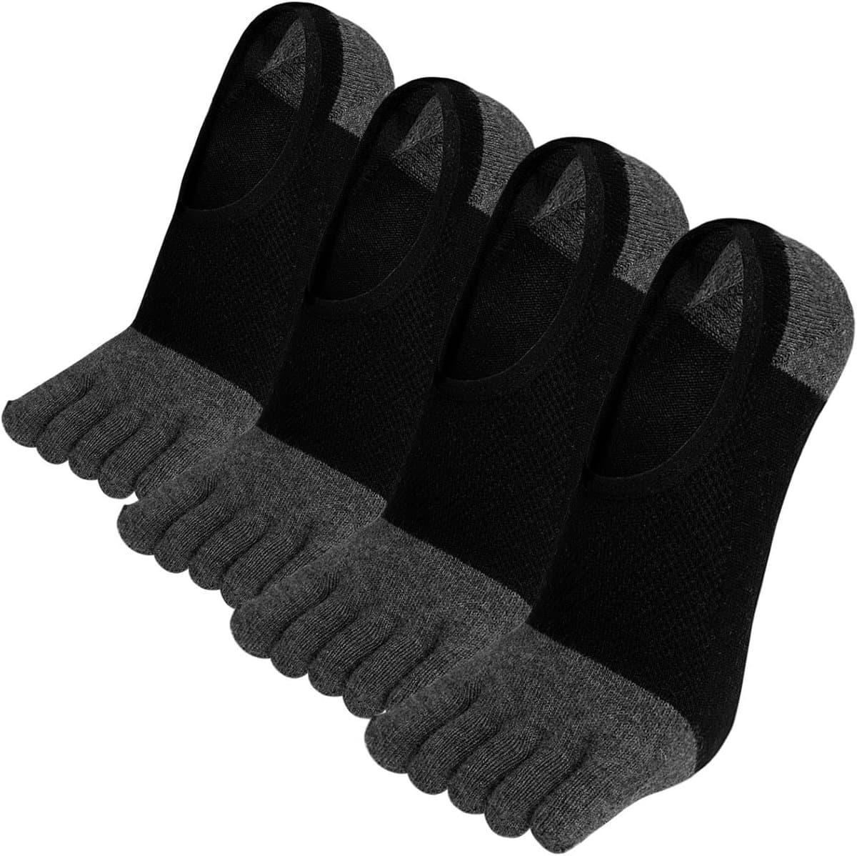 Heren onzichtbare teensokken anti-slip katoen 5 vingers voor sneakers