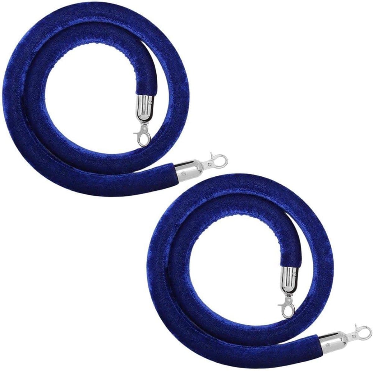 Barrière Touw Set - Wachtrij Touwen - Publiekscontrole - Met Snap Haken - 150cm Lengte - Zwart