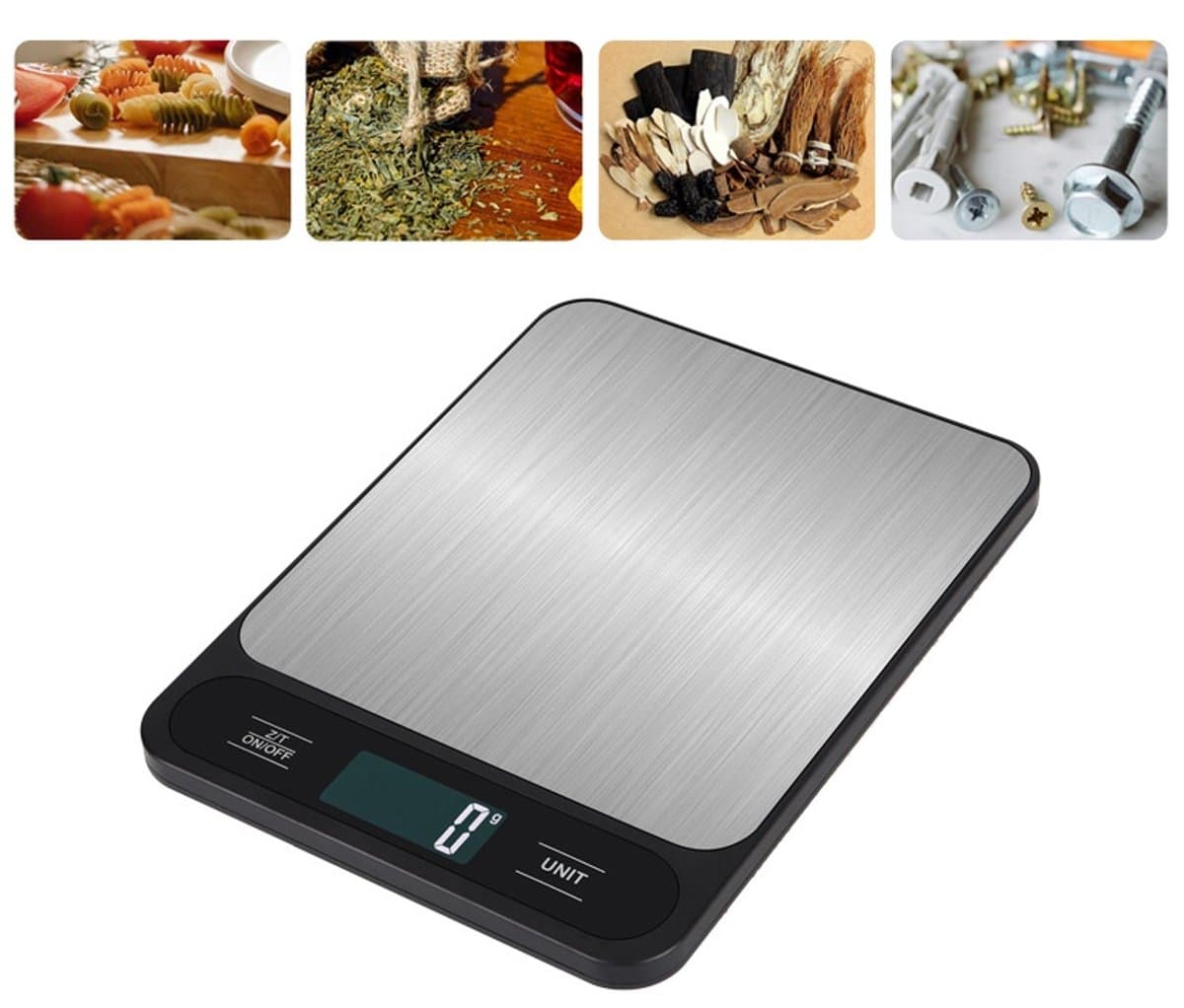 Zwarte Elektronische Keukenweegschaal 10kg (Batterijversie) - Precieze Voedselweegschaal voor Bakken, Thuis en Zakelijk Gebruik