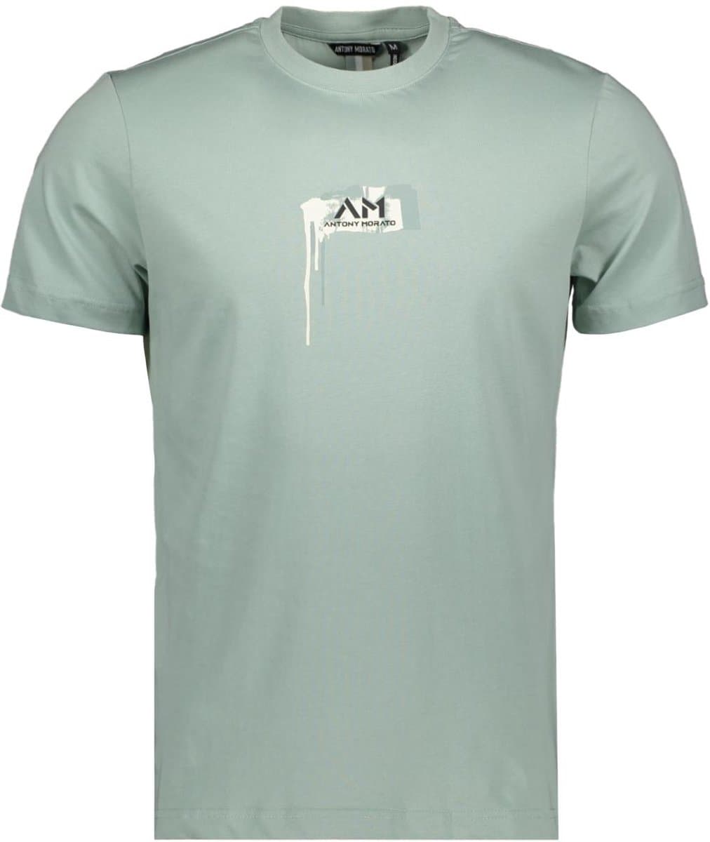 Antony Morato T-shirt Manila 2 Mmks02669 Fa100144 4094 Aquamarine Mannen Maat - L