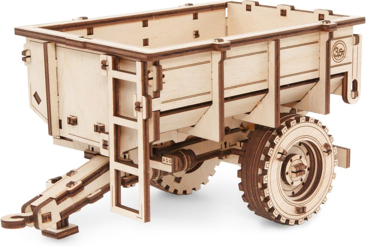 Eco Wood Art Modelbouwpakket Trailer Belarus-82 - 3D Puzzel - Miniatuur Bouwpakket Volwassenen - DIY - Knutselen - Hout