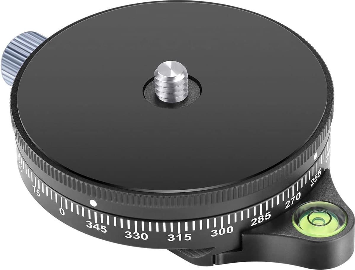 Neewer® - Panorama Swivel Voetplaat 3/8 Inch - Schroef Panorama Ball Statiefkop met Waterpas voor Statief - Monopod DSLR Camera's - Laadvermogen 22 LBS