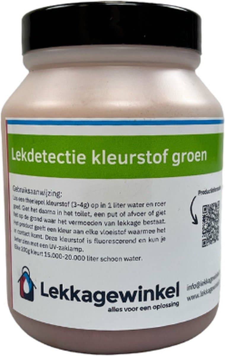 Lekdetectie kleurstof groen fluorescerend 200 gram - riool - traceer - lekkage - waterlekkage