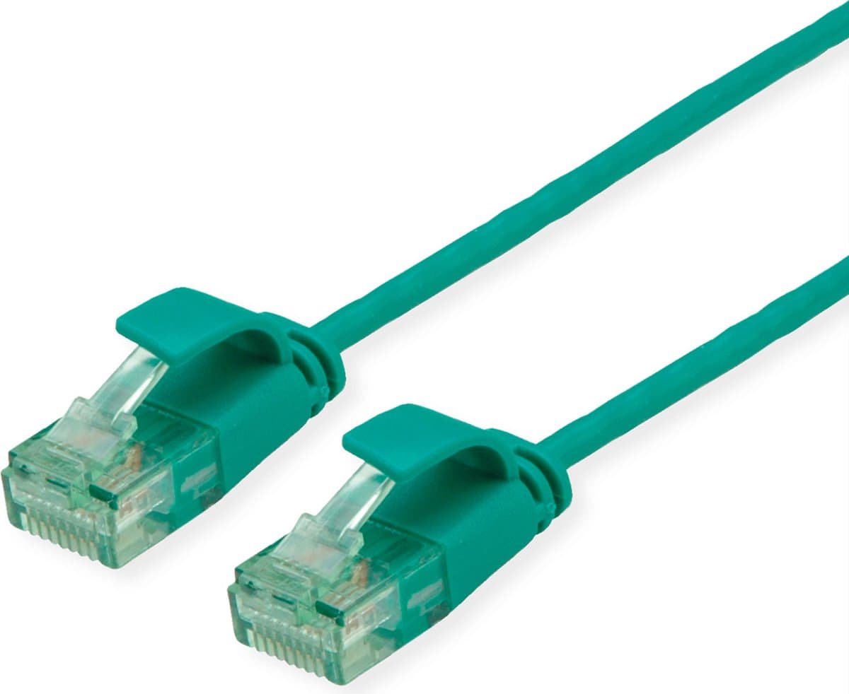 ROLINE RM UTP DataCenter Patchkabel Cat.6A (Klasse EA), extra dun, groen, 1 m