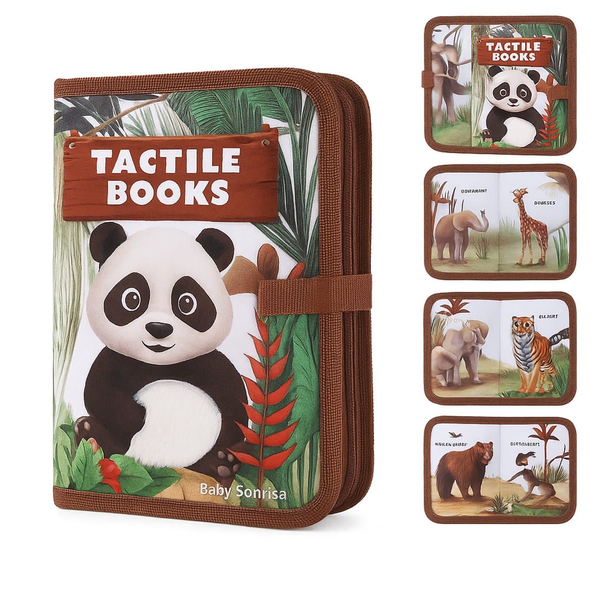 Montessori -Busy Book - Panda-Voelboek- Sensorisch Speelgoed - Activiteitenboek - Fijne Motoriek - Peuters - Leeftijd 1 tot 3 Jaar