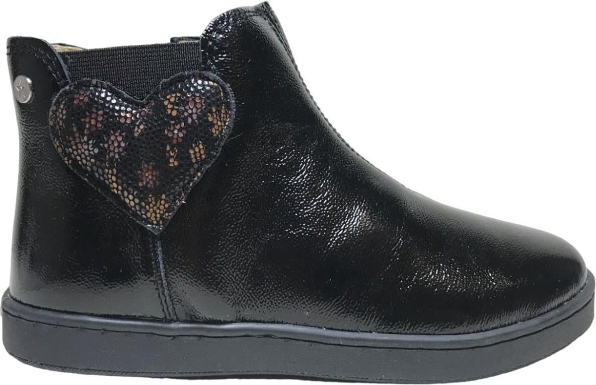 Naturino - Glarny - Mt 28 - rits croco hartje laag lederen bottine - lak zwart