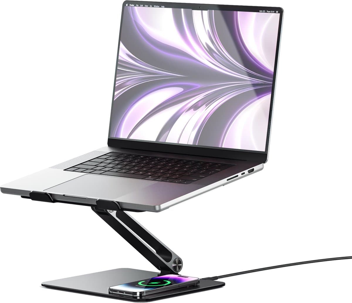 Alogic Elite Power Laptop Stand with Wireless Charger - Zwart