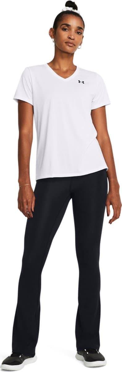 Under Armour Tech SSV- Solid-WHT Dames Sportshirt - Wit - Zwart