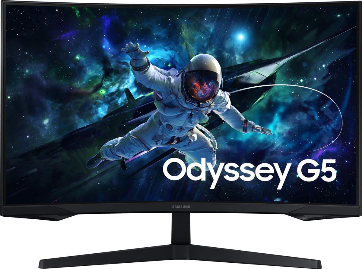Samsung Odyssey G5 G55C - OHD-monitor 32" - 2560 x 1440 @ 165 Hz - VA - 300 cdm² - 1ms - 16:9 - 1x HDMI, 1x DisplayPort - zwart